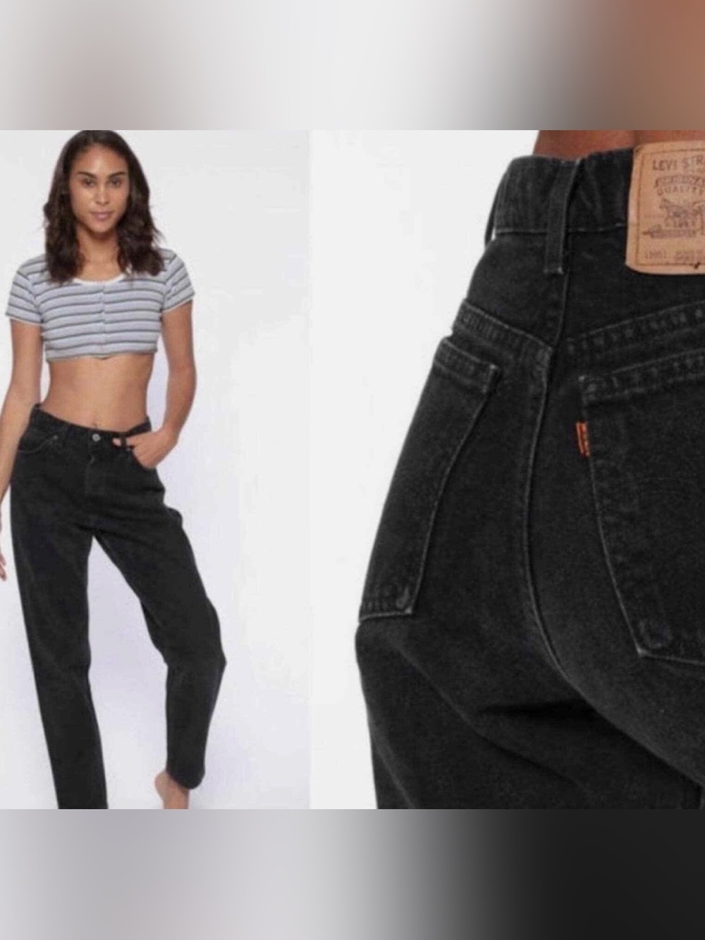 LEVI’s Orange Tab High-Rise Black Straight Jeans